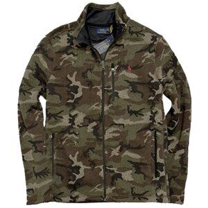 NEW $228 Polo Ralph Lauren Camo Fleece Knit Cardigan Sweater! S L Full Zip Front